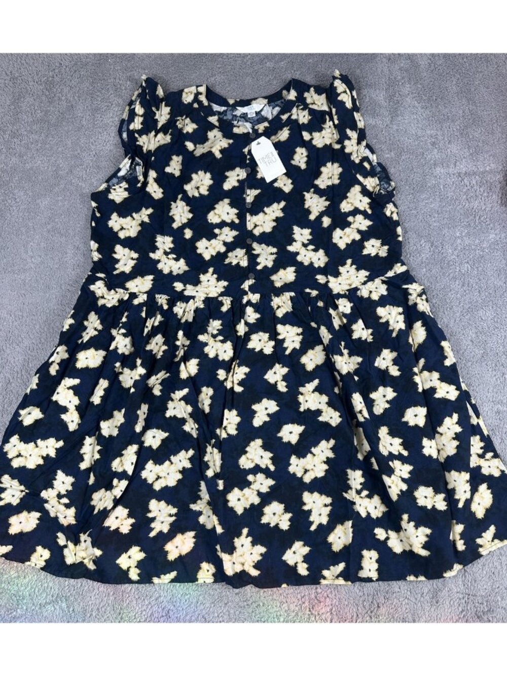 Time and Tru Women's Floral Ruffle Sleeve Dress Size XL